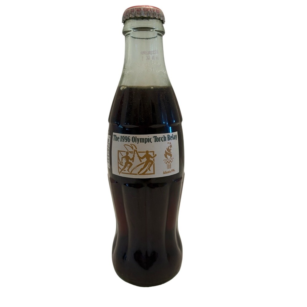 Coca-Cola Glass Commemorative 1996 Olympic Torch Relay 8 oz Bottle